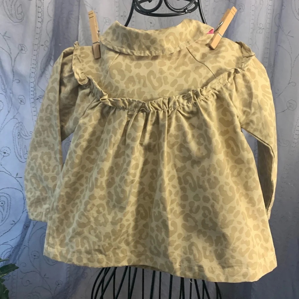 Gymboree Jacket Raincoat Windbreaker Leopard Animal Print Lined Swing